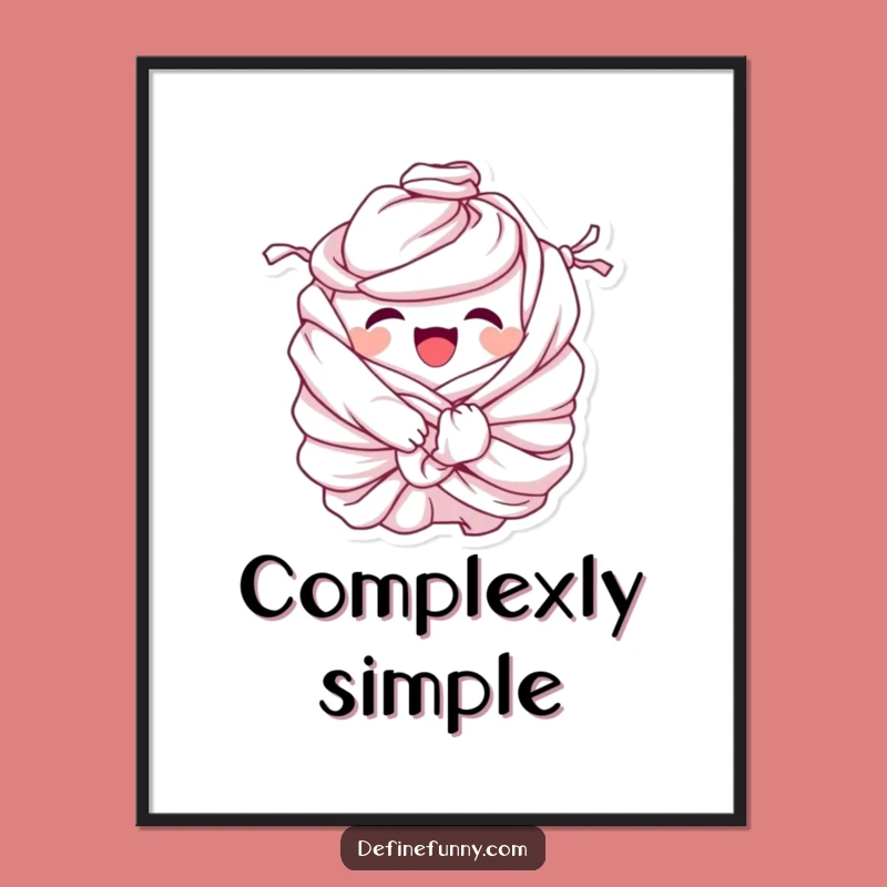 Funny Laundry Poster: Tied in Knots - Hilarious Wall Art Gift