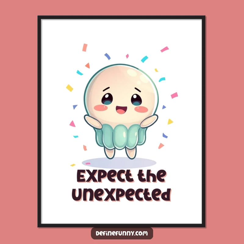 Funny Jelly Poster: Bewildered Joyful Piano Rescue Art, Hilarious Wall Decor Gift