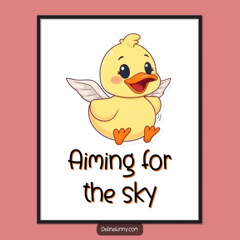 Funny Rubber Duck Flying Dream Poster - Hilarious Wall Art Gift
