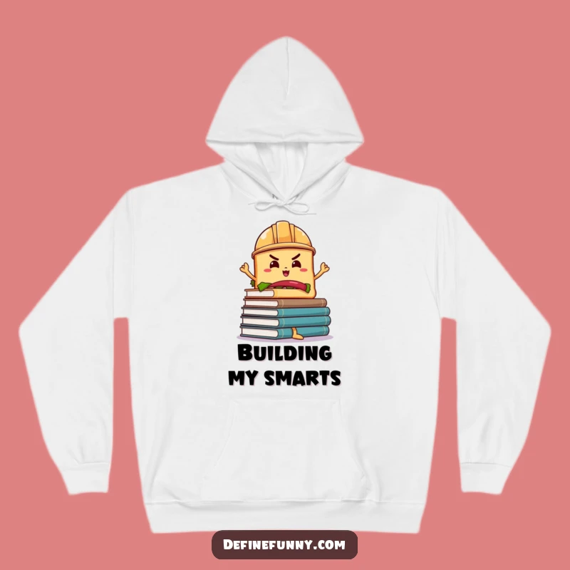 Funny Sandwich Book Balance Hoodie: Cozy Hard Hat Character Warm Funny Gift