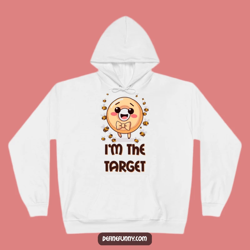 Funny Donut Bee Chase Hoodie: Warm & Hilarious Cartoon Apparel