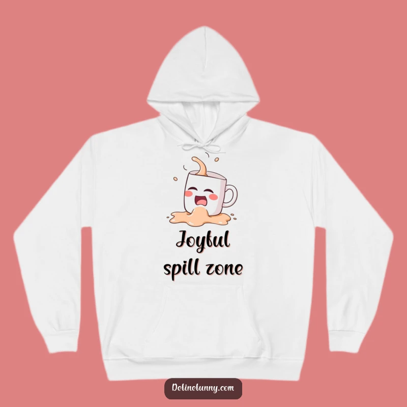 Funny Kawaii Coffee Mug Spill Hoodie - Cozy & Hilarious Gift for Jokers