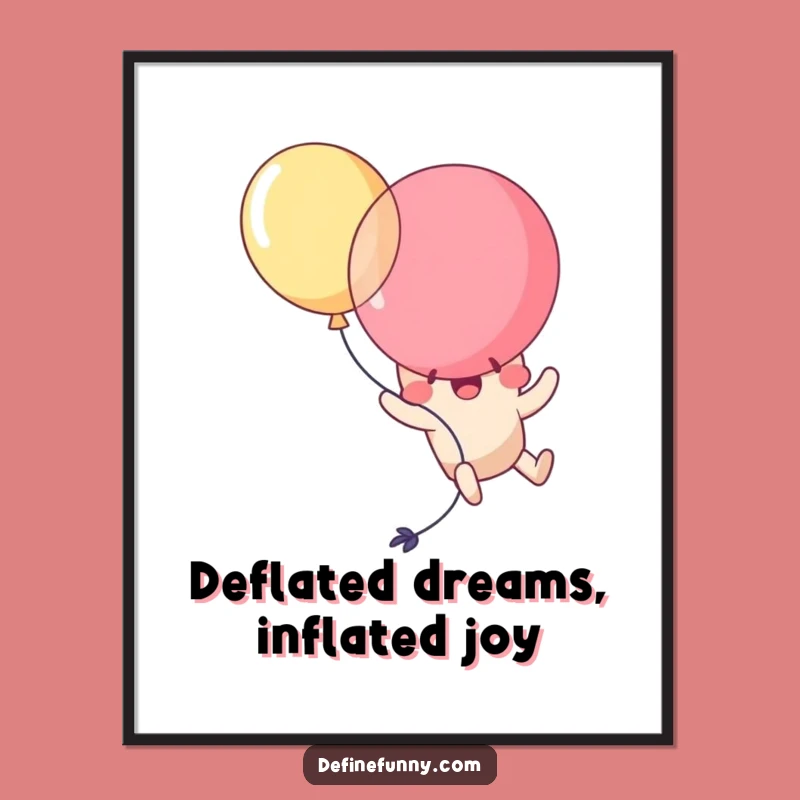 Free Printable Wall Art: Funny Kawaii Balloon Popping Self Humorous Decor