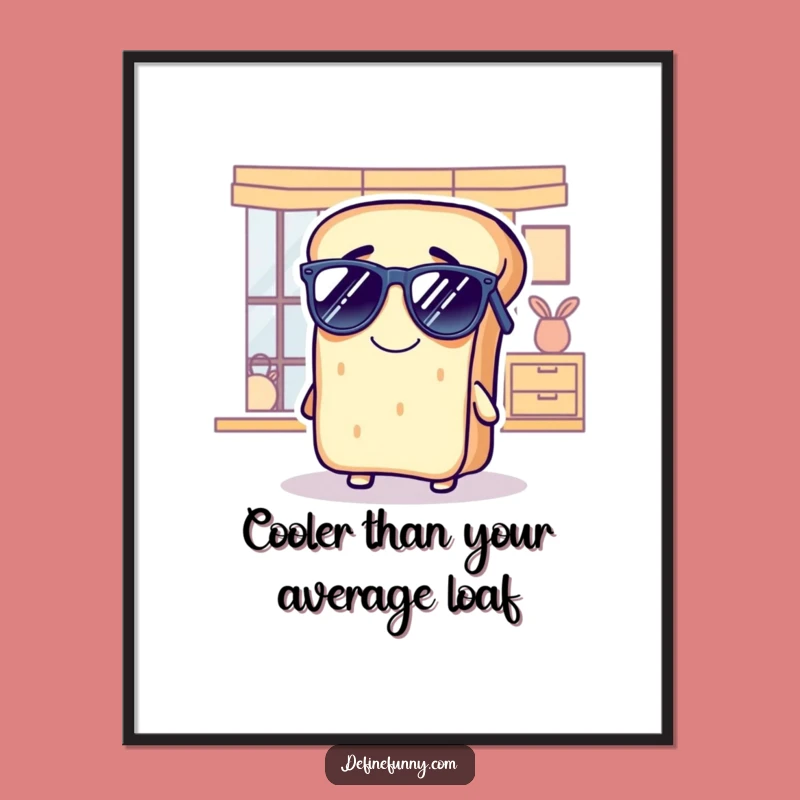 Free Printable Bread Wall Art: Cool Shades Comical Loaf Downloadable Art