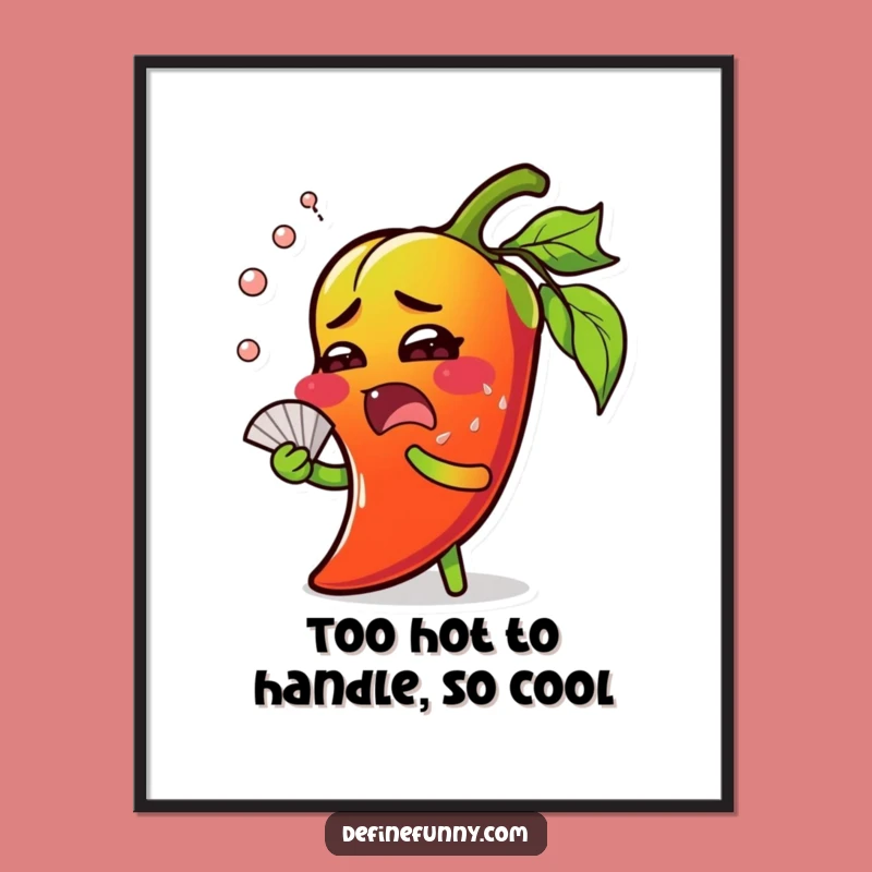 Free Printable Chili Pepper Wall Art: Sweaty Character Comical Downloadable Art