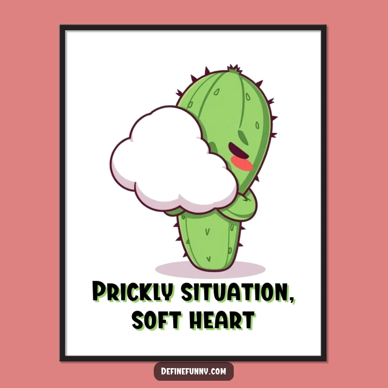 Free Printable Wall Art: Funny Cactus Hug, Hilarious Downloadable Decor