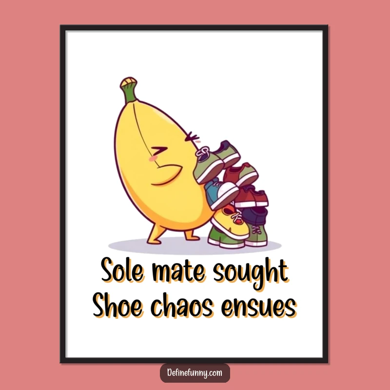 Funny Free Printable Wall Art - Banana Shoe Balancer! Hilarious Downloadable Decor