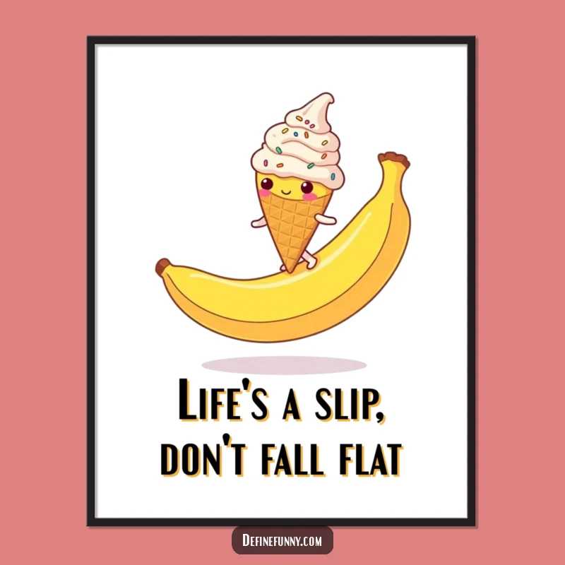 Funny Free Printable Wall Art: Ice Cream Cone Slip - Quirky Downloadable Decor