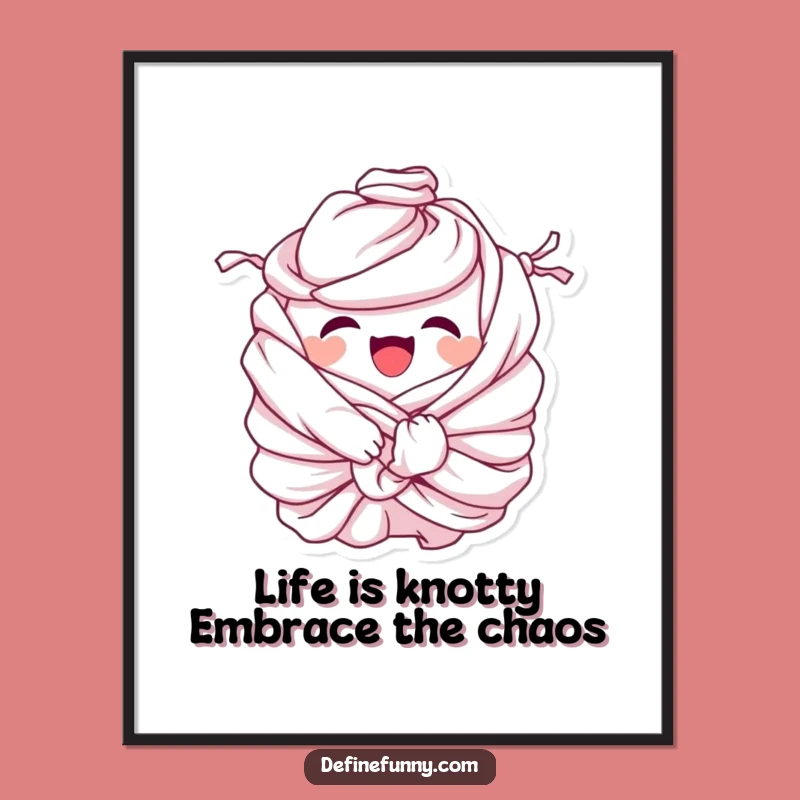 Free Printable Wall Art: Giggling Laundry Knots, Downloadable Humorous Decor