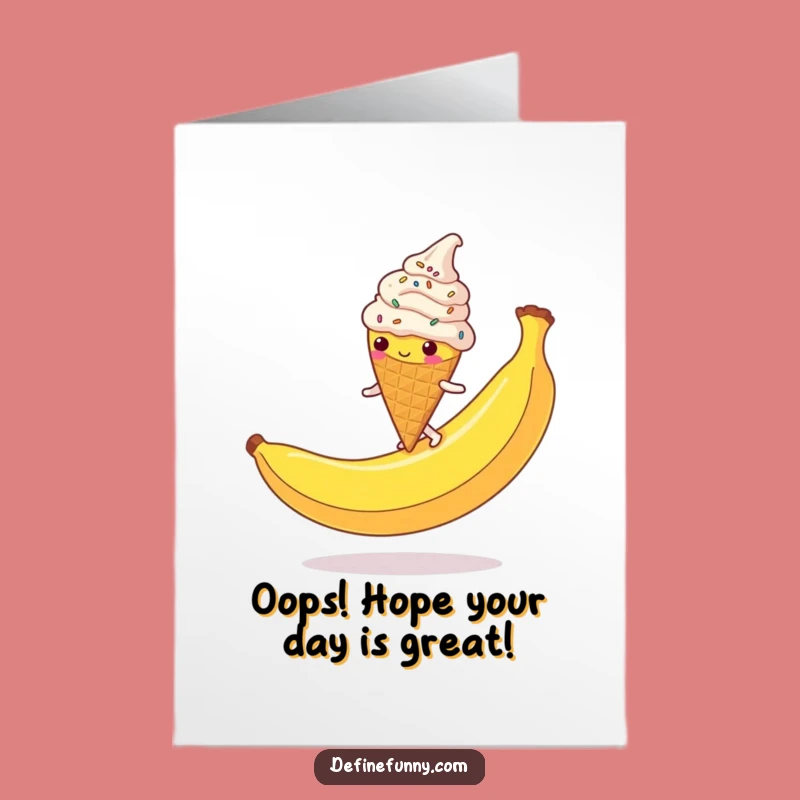 Free Printable Birthday Card: Funny Ice Cream Cone Slip - Downloadable Fun Gift