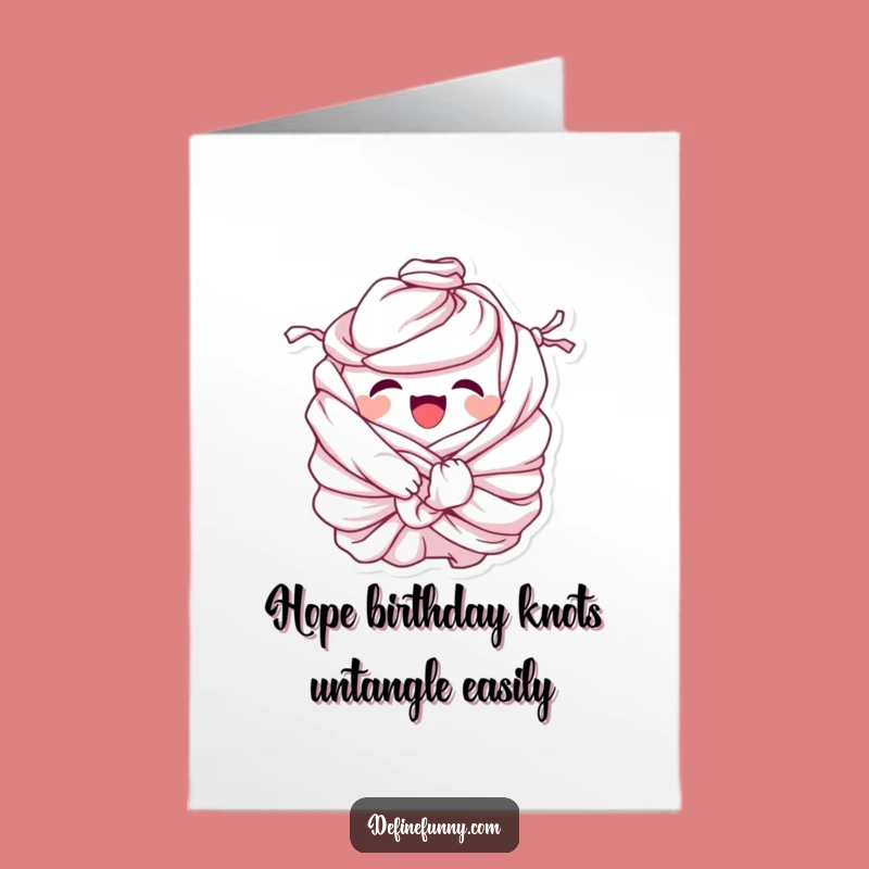 Free Printable Birthday Card: Laundry Pile's Knotted Fun for a Happy Birthday