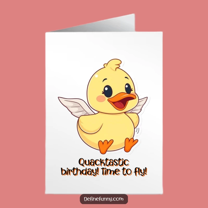 Free Printable Funny Birthday Card: Flying Rubber Duck DIY Greeting!