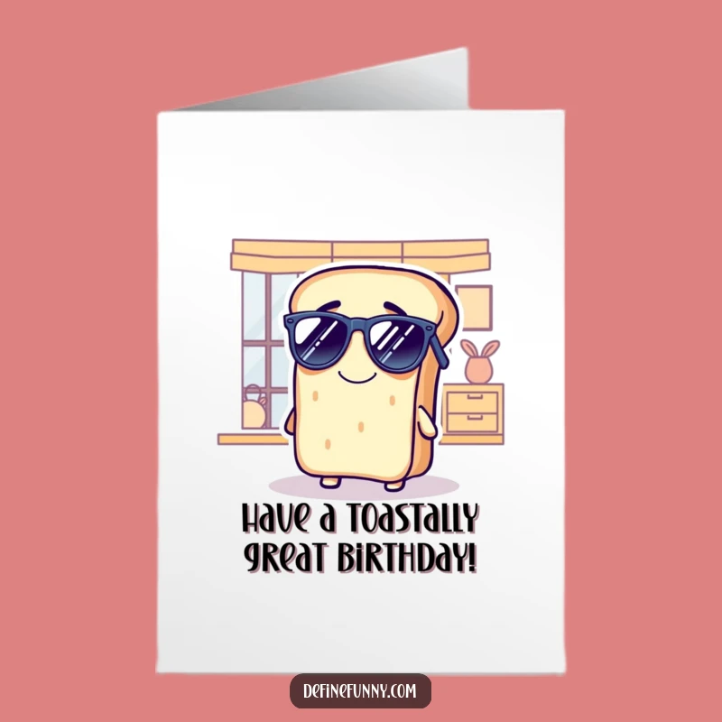 Free Printable Bread Birthday Card: Cool Shades Indoors Downloadable Gift