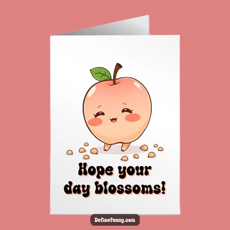 Free Printable Shy Apple Birthday Card: Funny Tripping Fruit Downloadable Gift