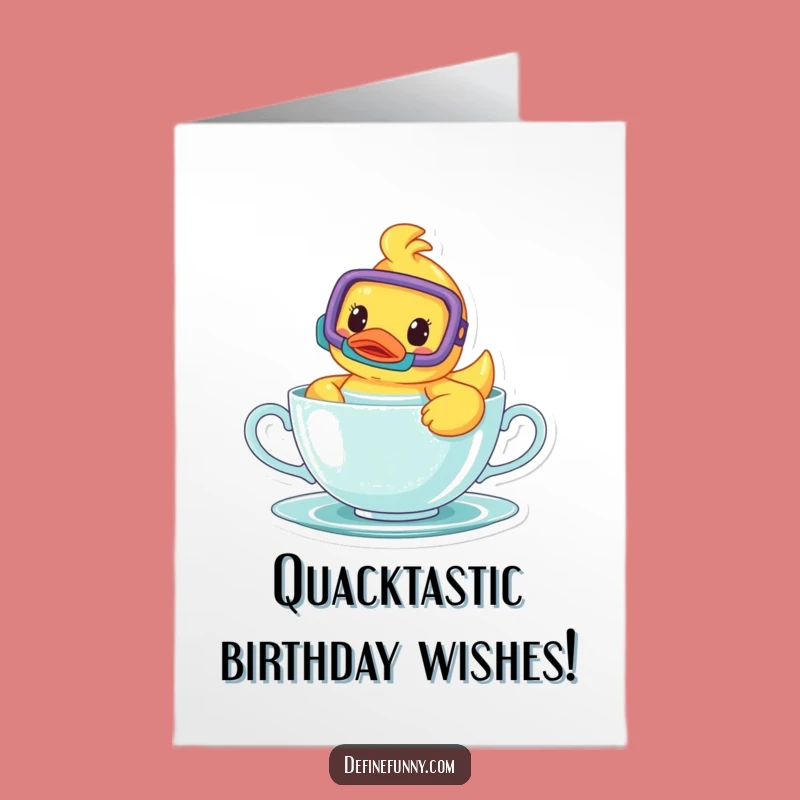 Free Printable Birthday Card: Snorkel Duck Cheers, Funny Downloadable Gift for a Splashy Day