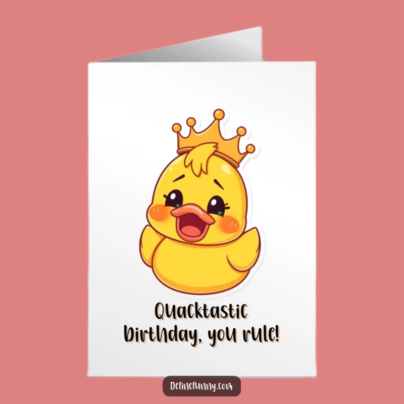 Free Printable Funny Birthday Card: Shocked Ducky King, Hilarious Downloadable Gift