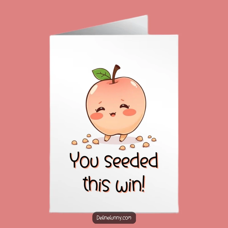 Free Printable Apple Congrats Card: Cute Tripping Fruit Downloadable Gift