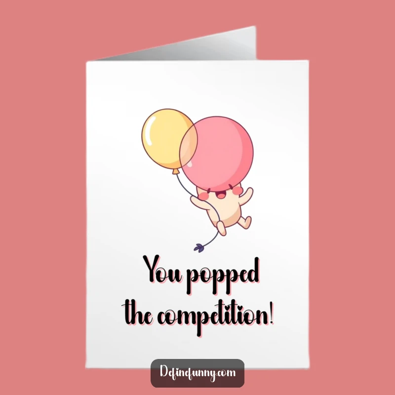 Free Printable Congrats Card: Kawaii Balloon Popping Self Funny Downloadable Gift