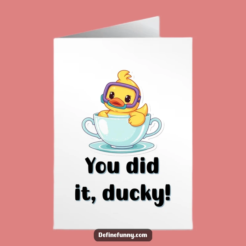 Free Printable Congrats Card: Snorkel Duck Celebrates, Hilarious Downloadable for Big Wins