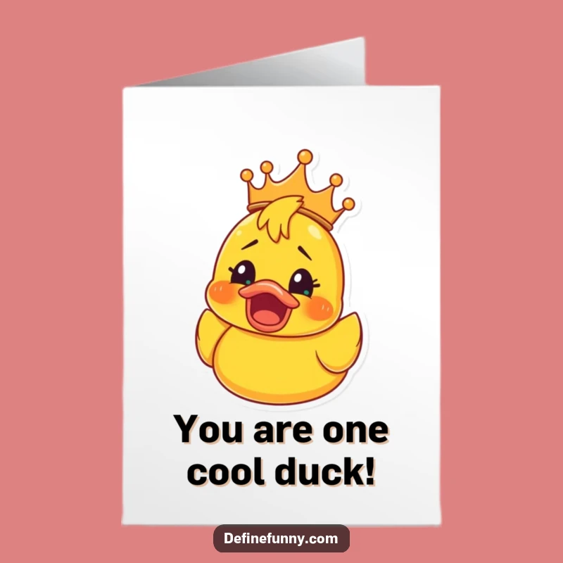 Free Printable Congrats Card: Shocked Ducky King, Funny Downloadable Gift