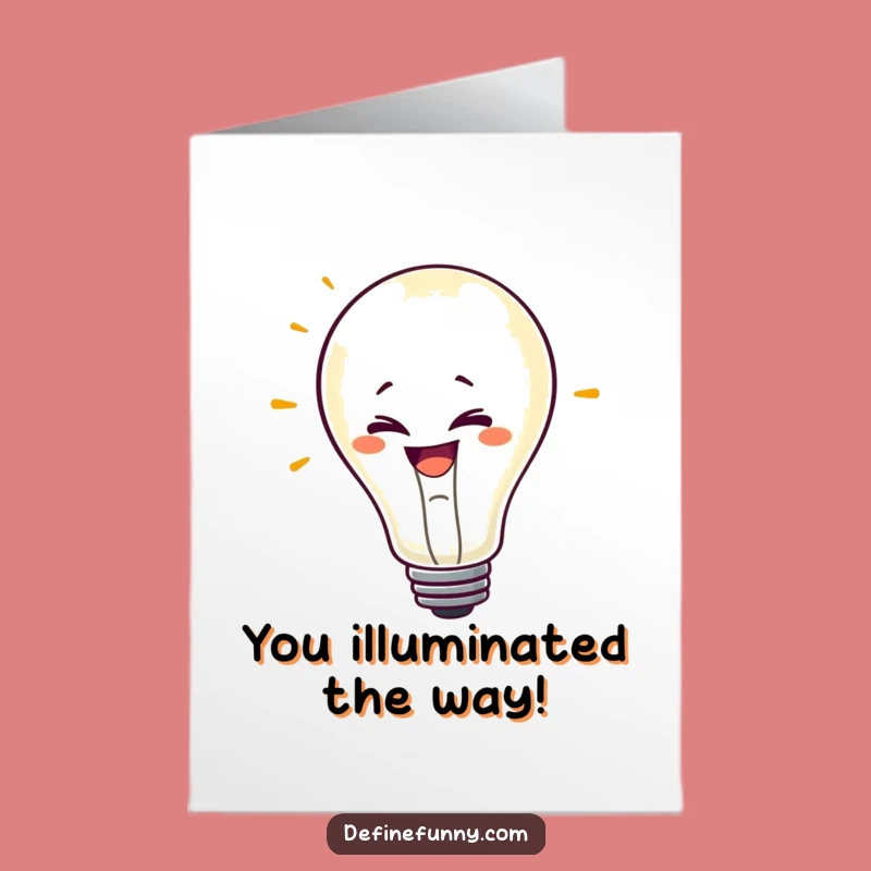 Free Printable Congrats Card: Flickering Lightbulb Celebrates, Bright Downloadable Humor