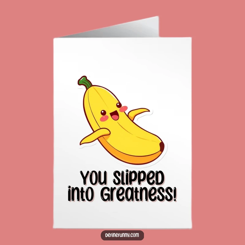 Free Printable Kawaii Banana Congrats Card - Slipping into Success!