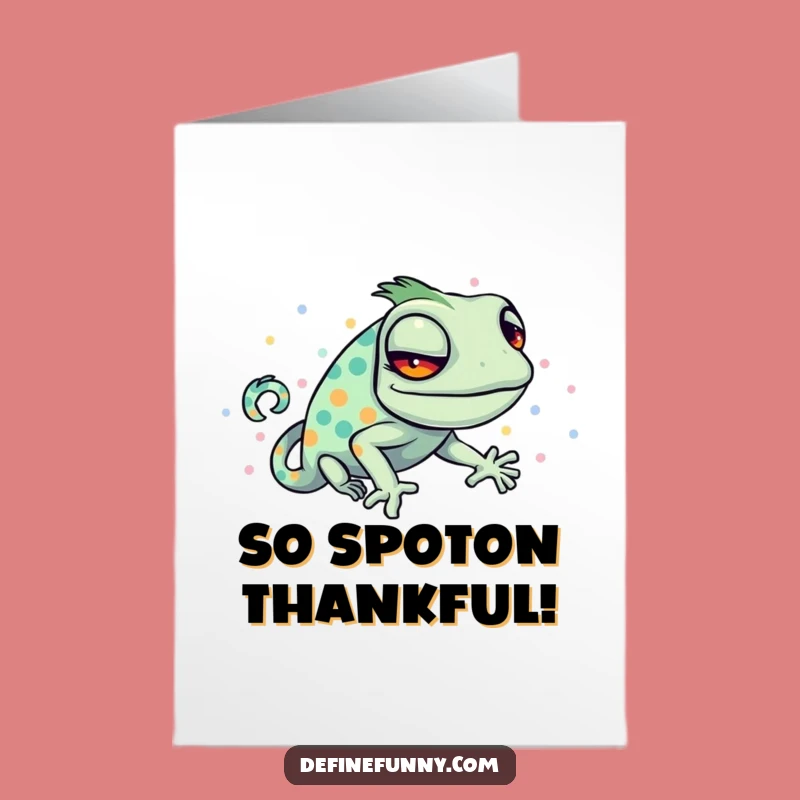 Free Printable Chameleon Thank You Card - Polka Dot Surprise Downloadable