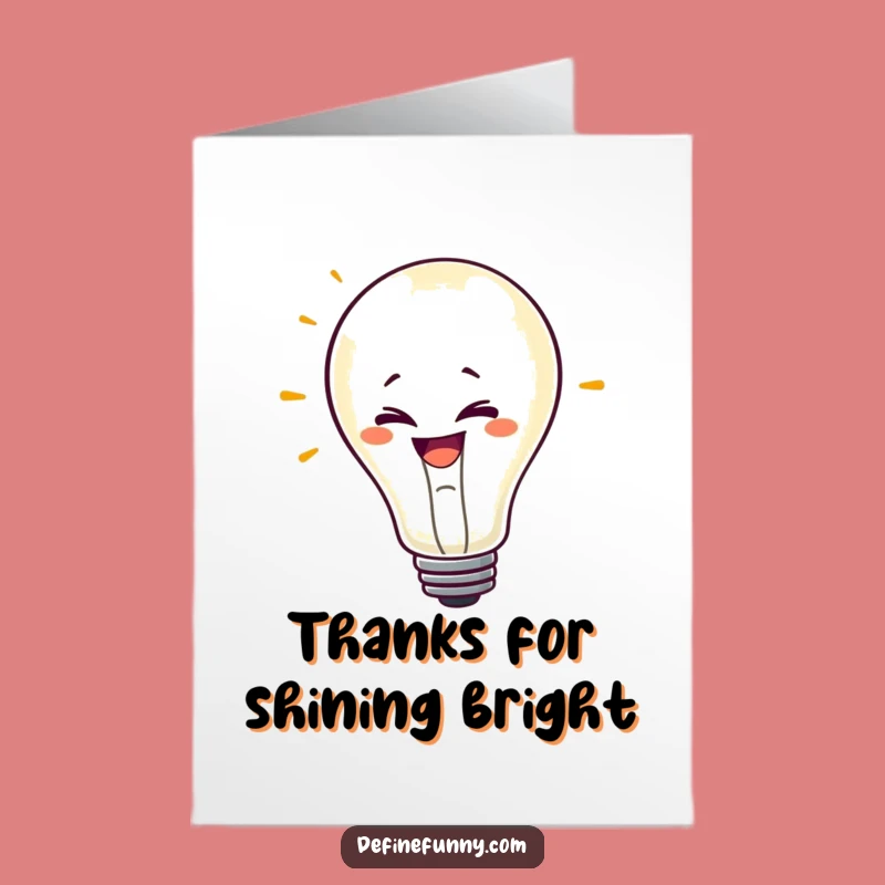 Free Printable Thank You Card: Flickering Lightbulb Glows, Playful Downloadable Gratitude