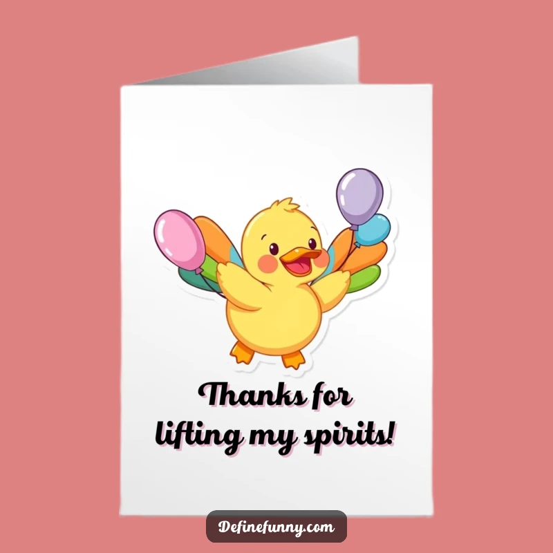 Free Printable Thank You Card: Flying Duck Balloons, Hilarious Downloadable