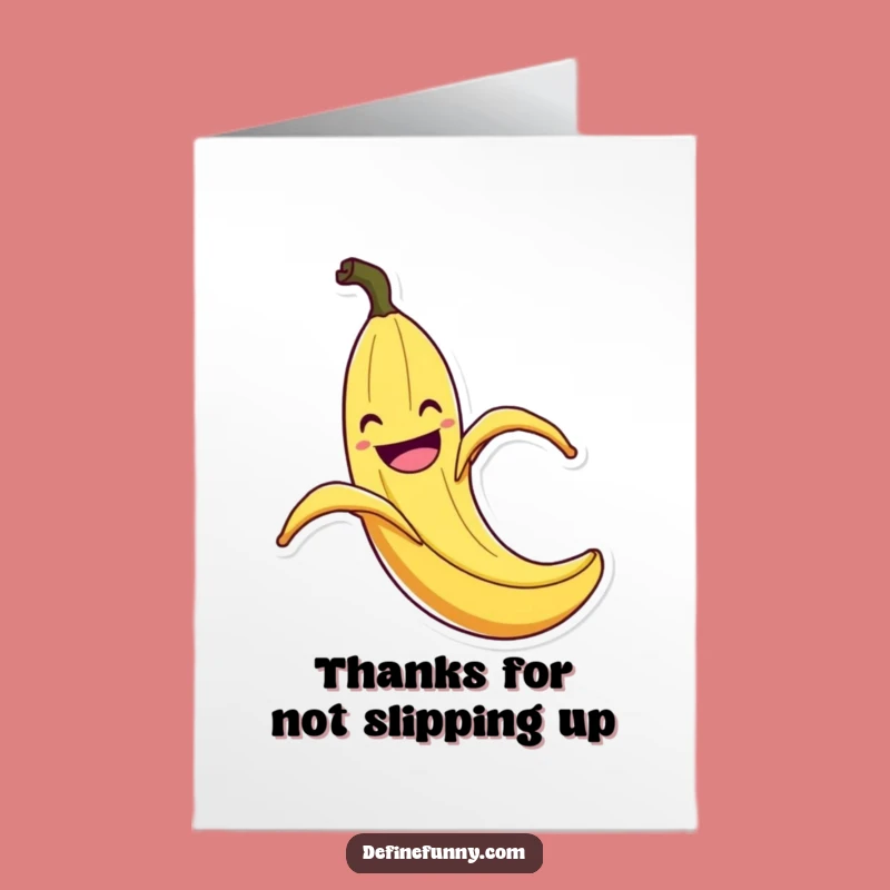 Free Printable Thank You Card: Slipping Banana Peel, Funny Downloadable Gift