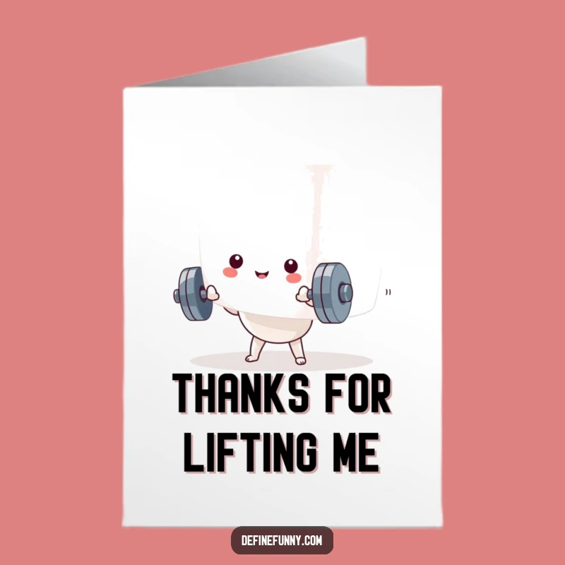 Free Printable Thank You Card: Kawaii Dumbbell Marshmallow Humorous Downloadable