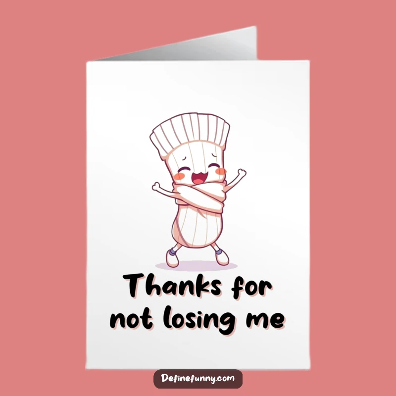 Free Printable Thank You Card: Tripping Sock Says Thanks, Comical Downloadable Gratitude