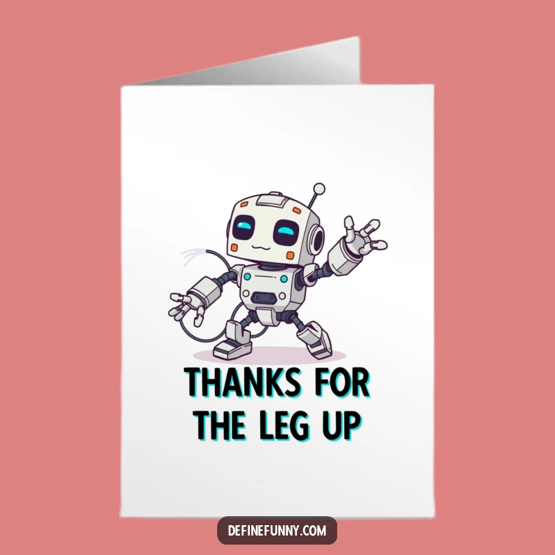 Funny Free Printable Robot Card - Clumsy Bot Thank You Downloadable Gift Greeting