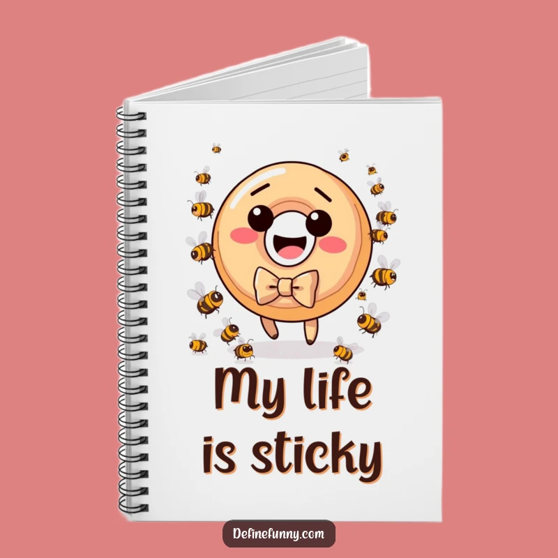 Funny Donut Bee Chase Notebook: Jot Down Ideas with a Laugh
