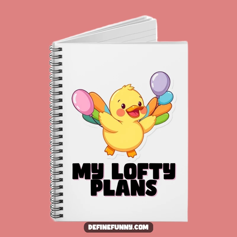 Funny Rubber Duck Balloon Wings Notebook: Hilarious Journal for Ideas