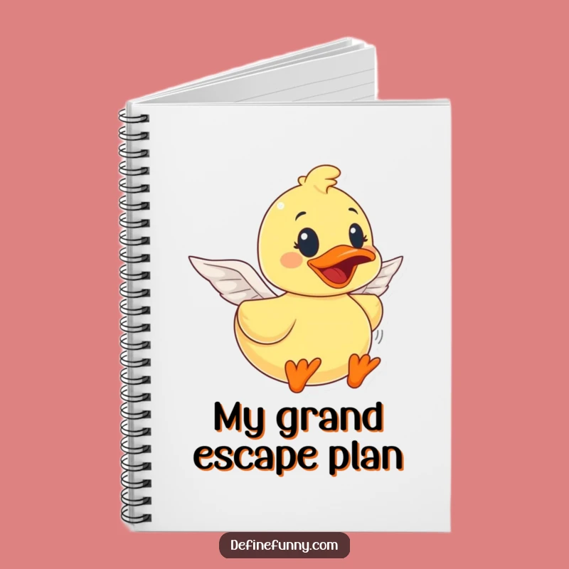 Funny Rubber Duck Flying Dream Notebook - Hilarious Gift for Writers