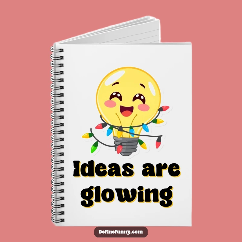 Funny Festive Lightbulb Notebook - Bright, Humorous Stationery