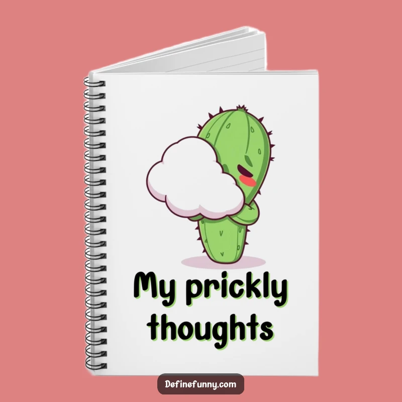 Funny Kawaii Cactus Cloud Hug Notebook - Hilarious Gift for Introverts