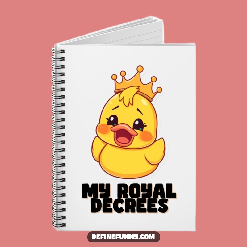 Funny Rubber Ducky Crown Notebook: Shocked Joy Journal, Creative Gift