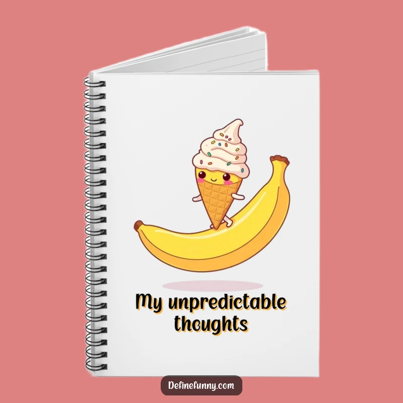 Funny Ice Cream Cone Notebook: Sprinkled Character Slip Journal Funny Gift Idea