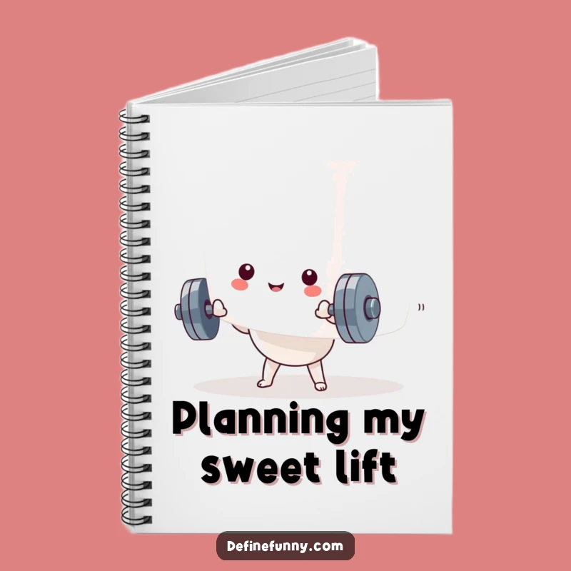 Funny Kawaii Dumbbell Marshmallow Notebook: Jot Down Goals (and Treats!) Hilariously!