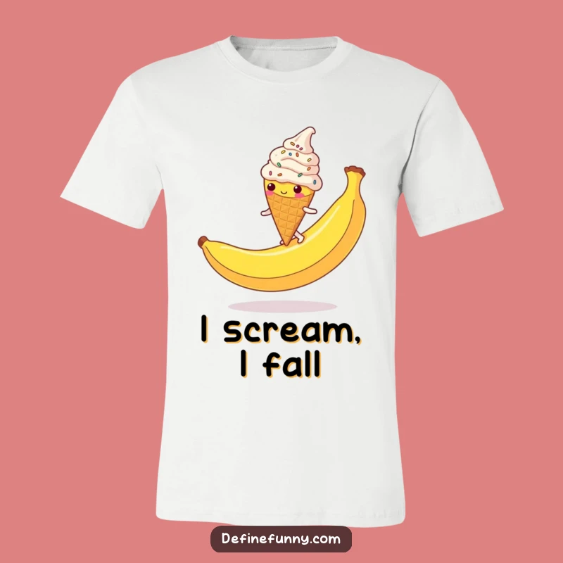 Funny Ice Cream Cone T-Shirt: Epic Sprinkled Character Slipping Mishap Tee Gift
