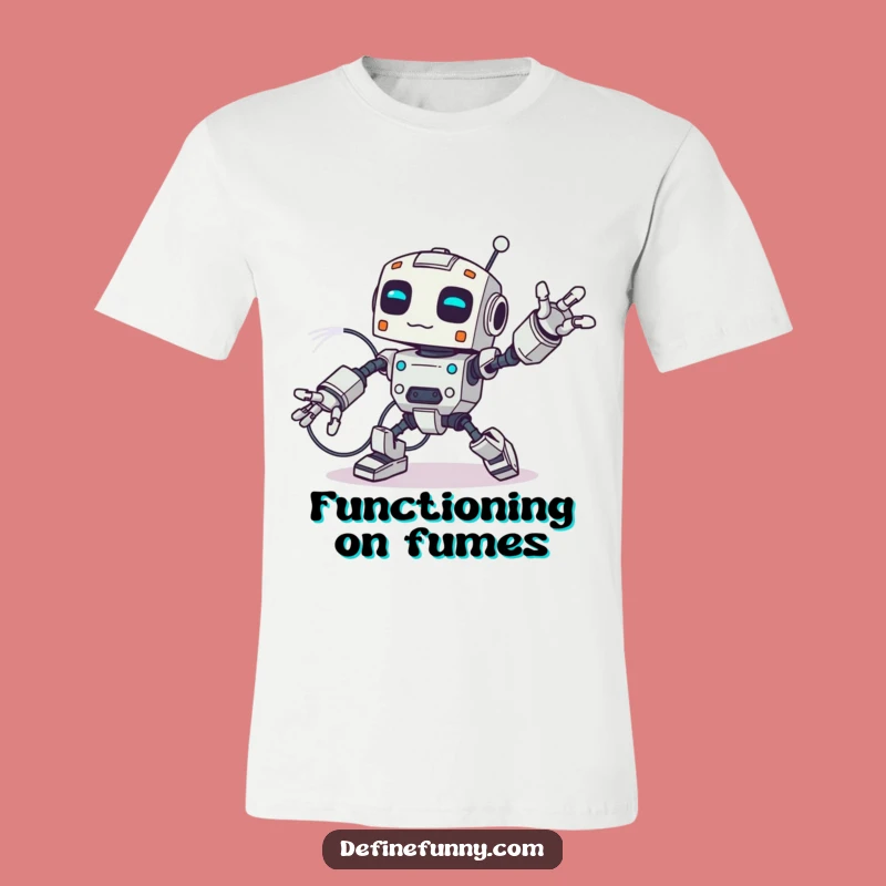 Funny Robot Wire Trip T-Shirt: Comical Apparel for Tech Enthusiasts and Pranksters