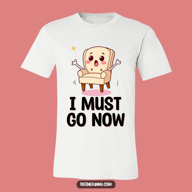 Funny Running Chair T-Shirt: Comical Escape Design for a Good Laugh