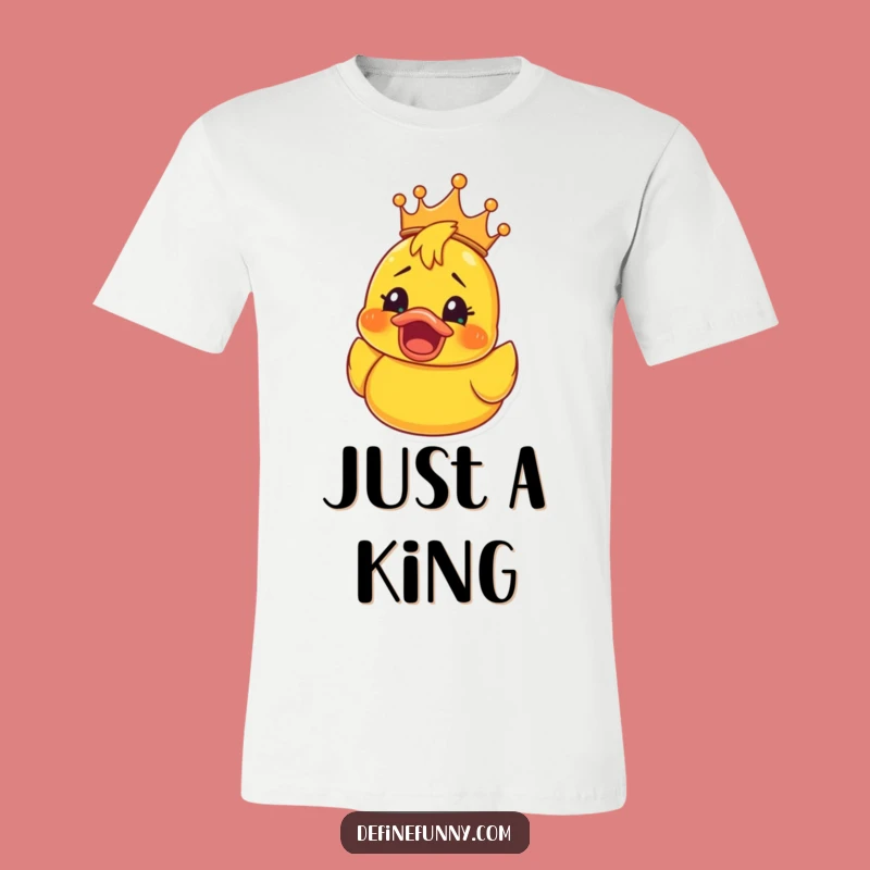 Funny Rubber Ducky Crown T-Shirt: Shocked Joy Graphic Tee, Fun Gift