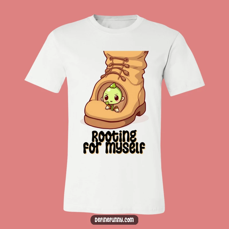 Funny Sprout Boot T-Shirt - Brave Determination, Hilarious Struggle, Great Gift
