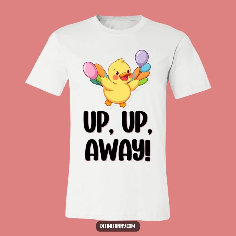 Funny Rubber Duck Flying Balloon Wings T-Shirt: Hilarious Gift for Optimists