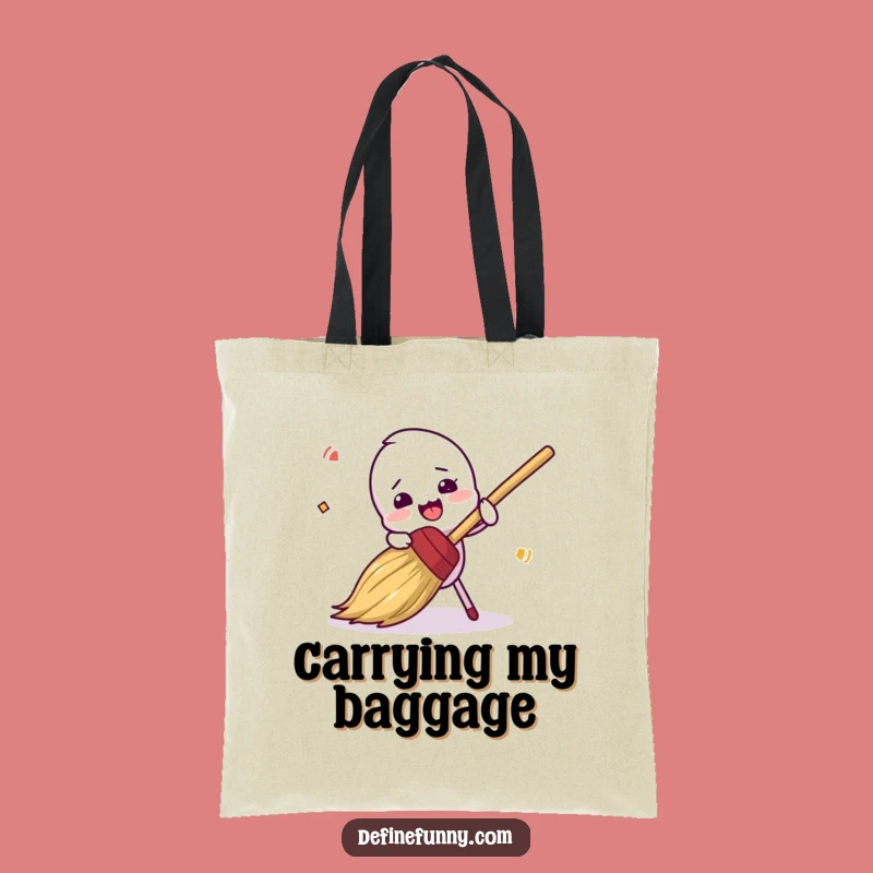 Funny Clumsy Broom Tripping Tote Bag - Practical, Hilarious Gift
