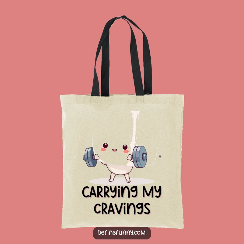 Funny Kawaii Dumbbell Marshmallow Tote Bag: Carry Your Treats and Laughs Hilariously!