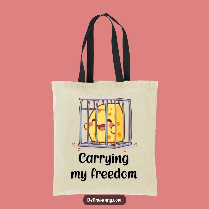 Funny Kawaii Cheese Escape Tote Bag - Hilarious Accessory for Foodies